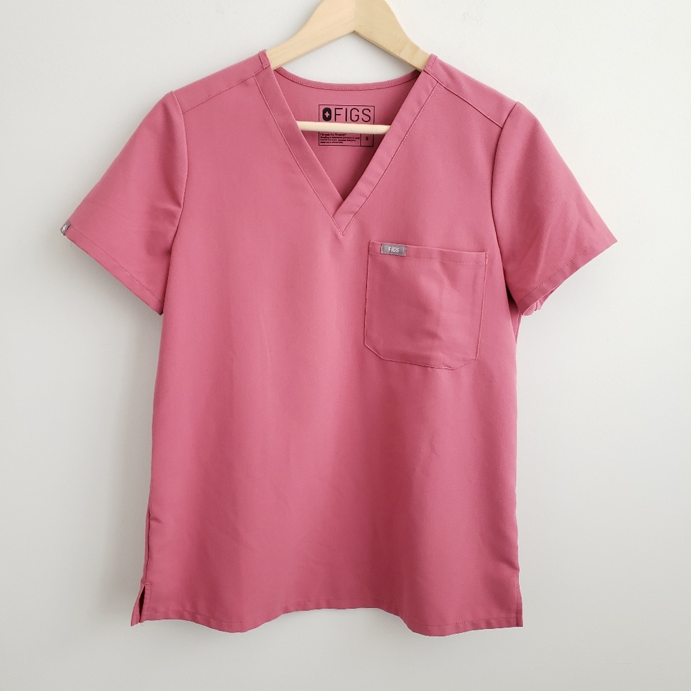 Figs Women's Catarina One-Pocket Scrub Top in Mauve
